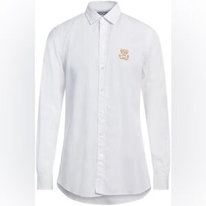 Moschino White Dress Shirt with Bear Emblem